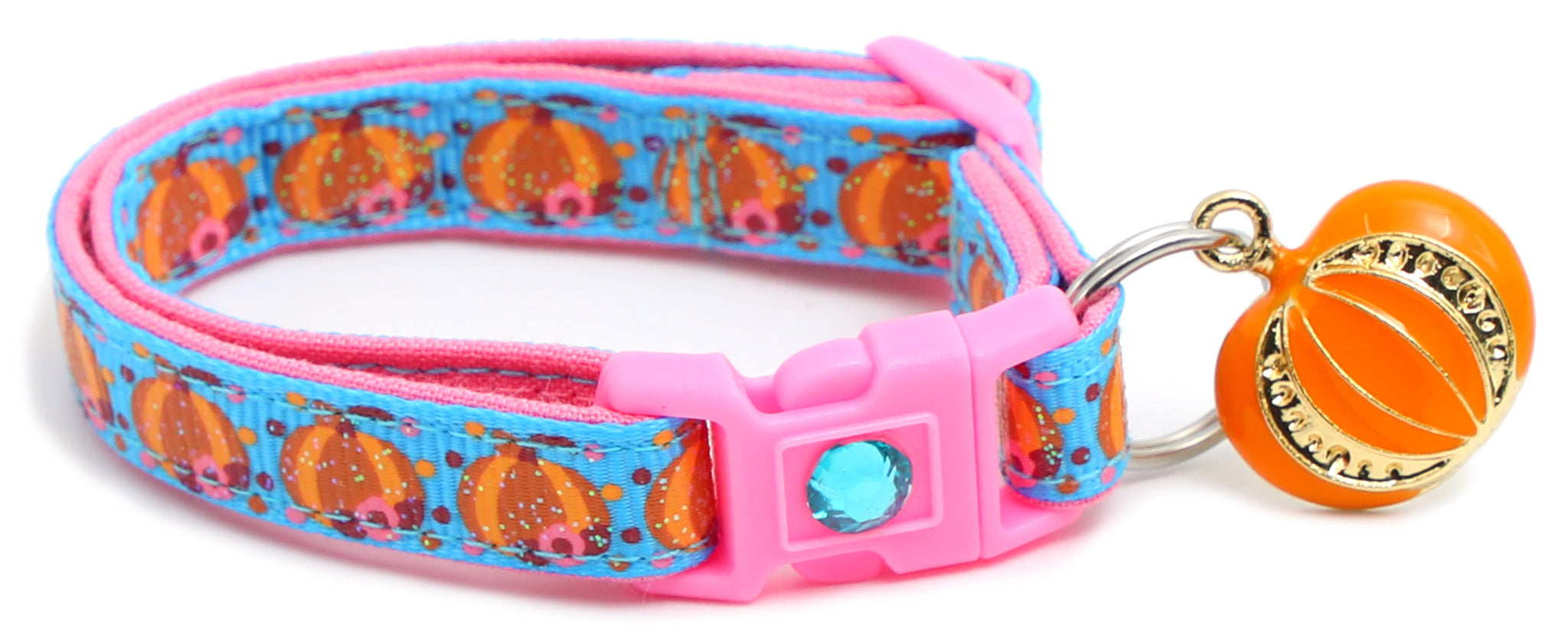 Pumpkins and Pink Flowers Breakaway Cat Collar – Pugs2Persians