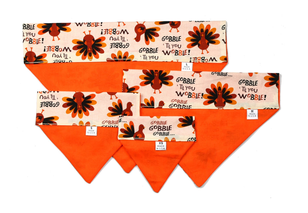 Pet Bandana - Gobble Til You Wobble - Thanksgiving - Pet Scarf - Collar Cover - Turkey