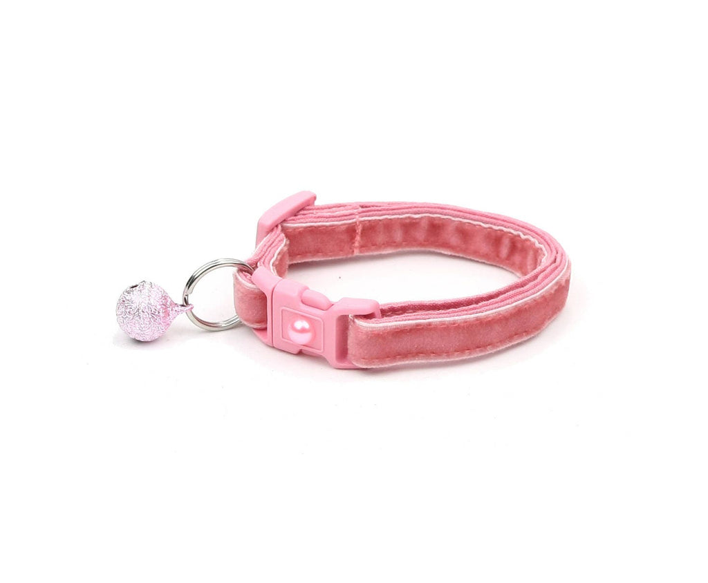 Soft Velvet Cat Collar - Dusty Rose-  Pink - Kitten or Large Size B8D205