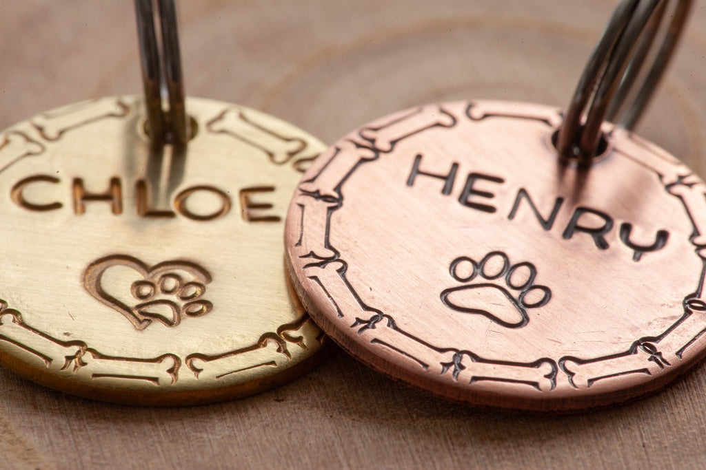 Small Dog ID tag•Pick your design•Simple Dog Name Tag•Hand Stamped ID Tag•Small Dog Name Tag•Small Name Tag•Custom Pet Tag•Brass or Copper