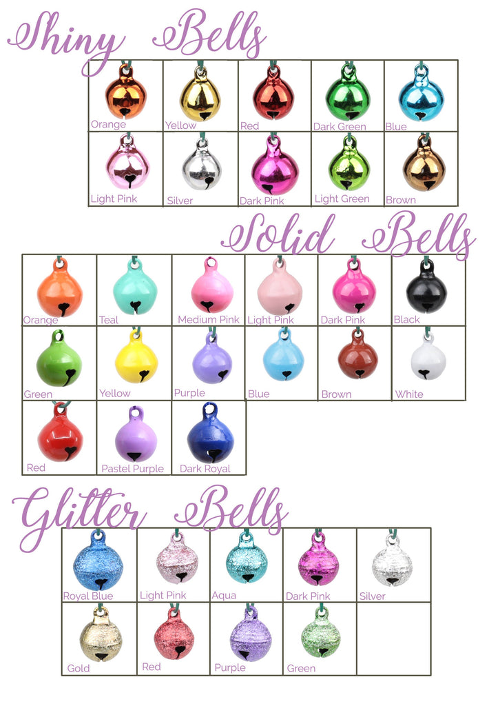 Cat Bells - Standard Round Jingle Bells - Cat Collar Bells - Glitter, Shiny, and Solid