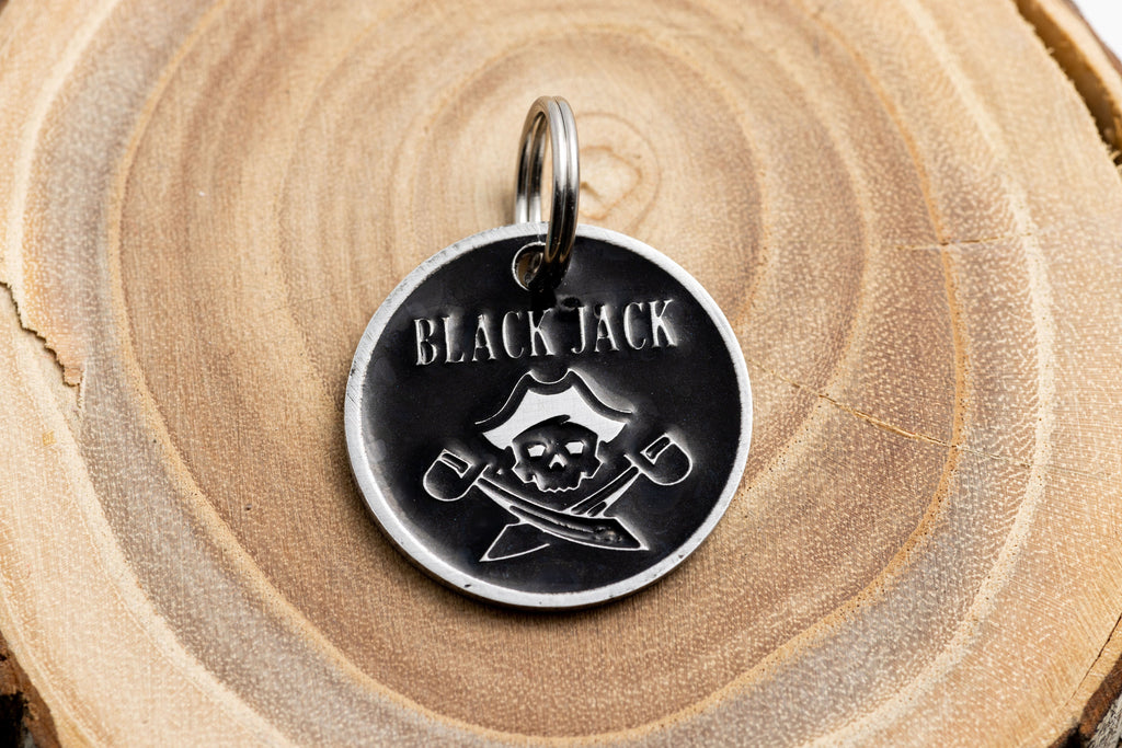 Customizable Pirate Pet ID Tag - Personalized Buccaneer Cat or Dog Name Tag - Customize with your Pet's Name and Information