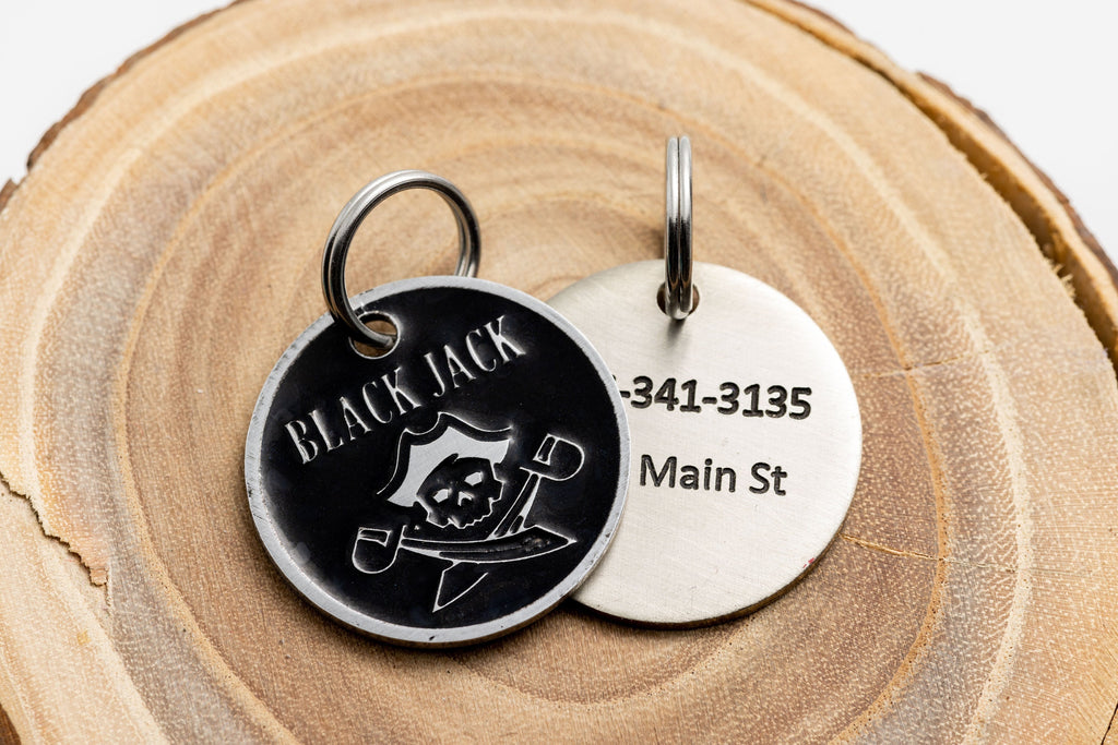 Customizable Pirate Pet ID Tag - Personalized Buccaneer Cat or Dog Name Tag - Customize with your Pet's Name and Information