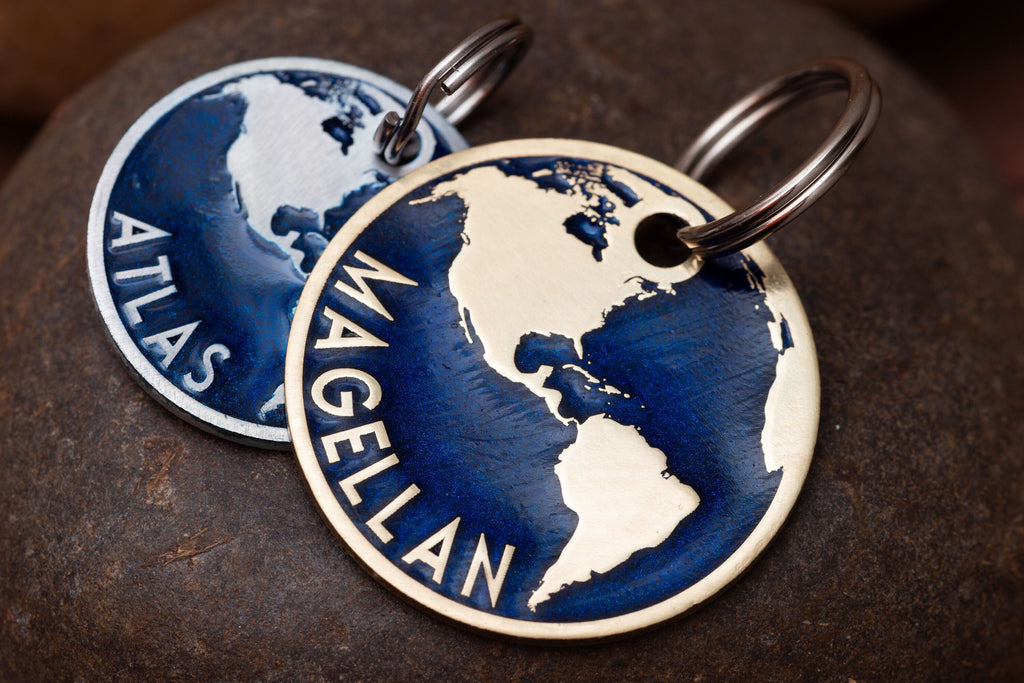 Deep Engraved Earth Pet ID Tag Personalized for your Cat or Dog